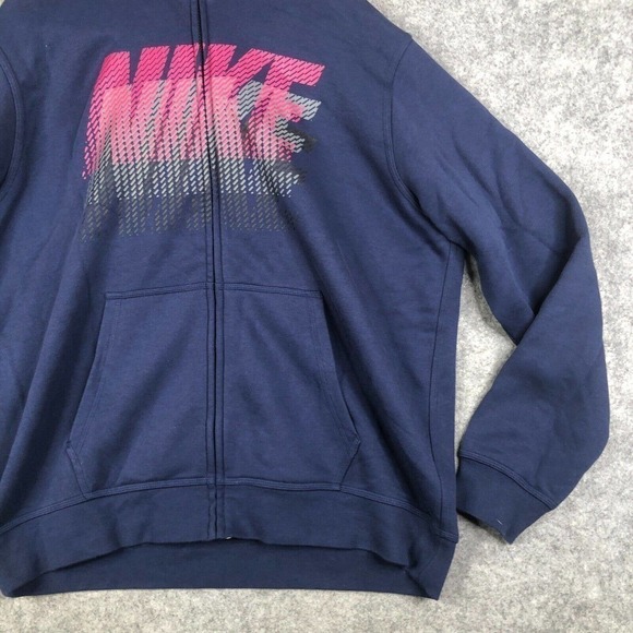 Nike Club Swoosh Full-Zip Hoodie Blue Size XL Style 679365-410 Logo Swoosh - Picture 3 of 12